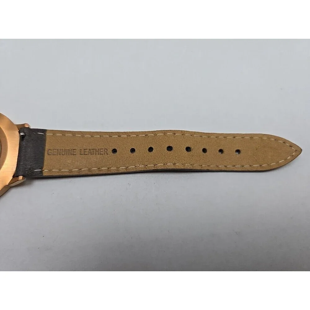 MVMT Boulevard Rosecrans 38mm Blush Dial Leather Quartz Watch New Battery